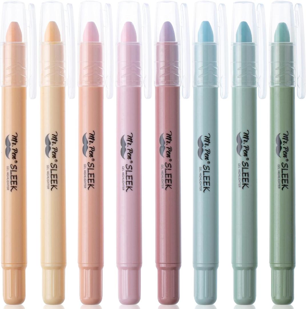 Mr. Pen- Gel Highlighter, 8 Pack, Pastel Colors, No Bleed, Markers for Bibles