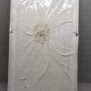 Hand-Painted Floral Wall Art White Gold Petals Living Room 24x48 Inch