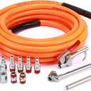 AIRTOON 18 Pieces Air Tool Accessories Kit with 3/8 Inch X 25 FT PVC Hose, 1/4 Inch NPT Quick Connect Fittings, Air Blow Gun, Tire Gauge, Air Chuck