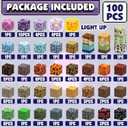AIDYVOI 100pcs Magnetic Blocks, Magnetic Building Blocks Toys STEM Construction Toys Toddlers Age 3-8, Light Up Magnet Cubes Montessori Sensory Stacking Toy for Boys Birthday Gift, Small