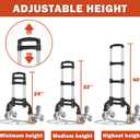 200LBS Stair Climbing Cart, Folding Hand Truck Dolly, Grocery Shopping Cart with Mute Wheels, Aluminum Hand Truck for Luggage, Travel, Shopping