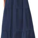 BTFBM Summer Halter Dresses for Women 2025 Casual Spring Hollow Out Sleeveless Boho Sundresses Beach Vacation Maxi Dress (Large, Dark Blue)