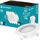 EcoSmart 4 in. White Integrated LED Recessed Trim, Daylight (4-Pack)