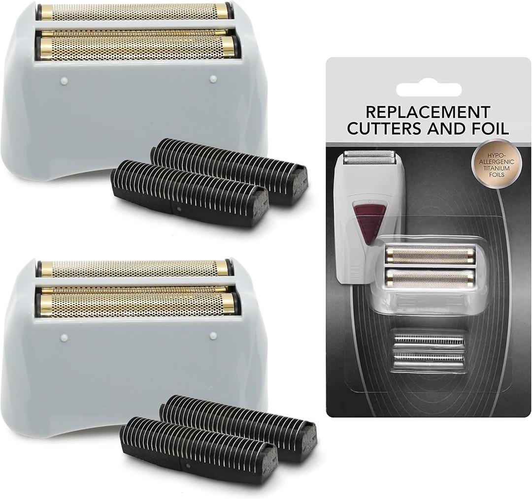 2 Pack Pro Shaver Replacement Foil and Cutters Compatible with Andis Foil TS-1 TS-2, ProFoil Lithium Foil Shaver, Replacement Blades and Foil
