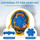 Hard Hat Sweatband and Top Pad Set, Hard Hat Cooling Liner Accessories, Suspension Sweatband Replacement for Safety Helmet, Washable and Reusable Hardhat Insert, Blue (2 Set)