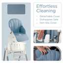 KB 3-in-1 Foldable Baby High Chair | Multifunctional Infant High Chairs for Babies and Toddlers | Removable Seat & Tray for Easy Clean | 7 Height & 4 Recline Adjustable | 2 Locking Wheels(Blue)