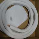 16FT Mini Split Line Set 1/4*3/8 OD HVAC Copper Tube Pipe Extension,3/8 Thickened PE Insulation Coil Air Conditioner Twin Copper Line Heating Equipment Hose with Flared Nuts (16FT (1/4+3/8) with wire)