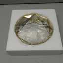 Feyarl Small Gold Glass Perfume Tray Jewelry Trinket Organizer Tray Ornate Vanity Cosmetic Makeup Display Decorative Tray for Home Decor Dresser Tabletop Countertop (7inch) (7" x 7" x 1.4")