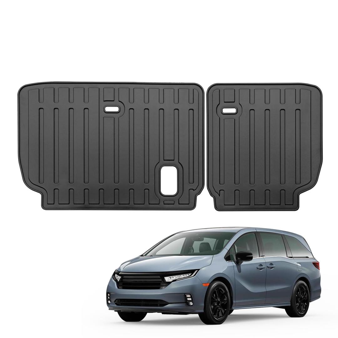 Jdeymat Custom Fit for 2011-2017 Honda Odyssey Mini Passenger Van Floor Mats 3 Rows Cargo Trunk Liner and Backrest Mats All Weather TPE Accessories (for 2011-2017 Honda Odyssey Full Set)