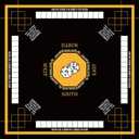 Mahjong Mat for Table 31.5''x31.5'', Non-Slip Mahjong Cloth Cover with Game Rules, Mahjong Tablecloth for Poker, Board Games Table Mat, Card Games, Tile Games, Dominoes (Black)