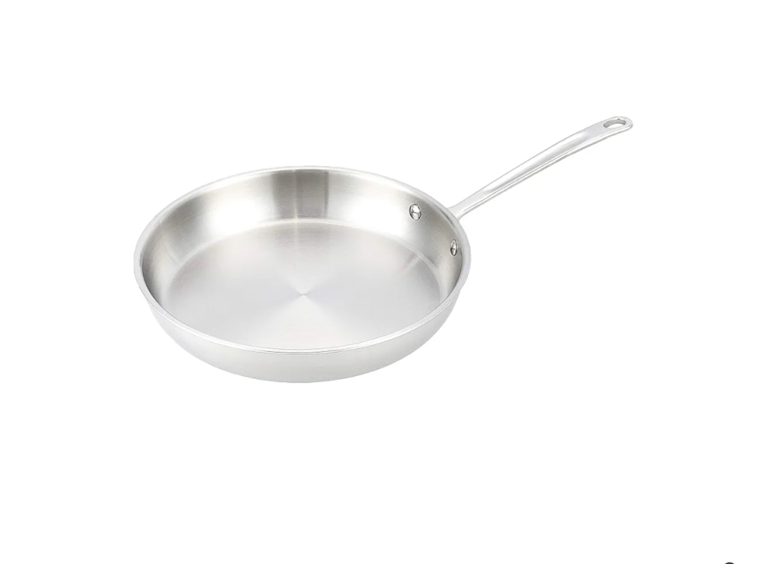 Tri-Ply Stainless Steel Fry Pan, 12 inch, Silver
