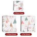 Twin Christmas Tree Sheet Set - Holiday Xmas Pattern Bedding Set - Deep Pockets - Snug Fit - 3 Piece - Wrinkle Free - Cooling Comfy Cozy Festive Winter - Holiday Sheets for Women, Men, Kids & Teens