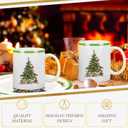 Teenyyou 12 Pcs Christmas Tree Dinnerware Set Service for 4 Include 10'' Melamine Dinner Plate and 8'' Dessert Plate Ceramic Mug for Xmas Party, Gift for Christmas