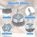 Rocaris 10-Pack Carbon Steel Wire Wheel, Cup, Pen Brush Set with 1/4-Inch Hex Shank for Rust Removal, Corrosion and Scrubbing Surfaces