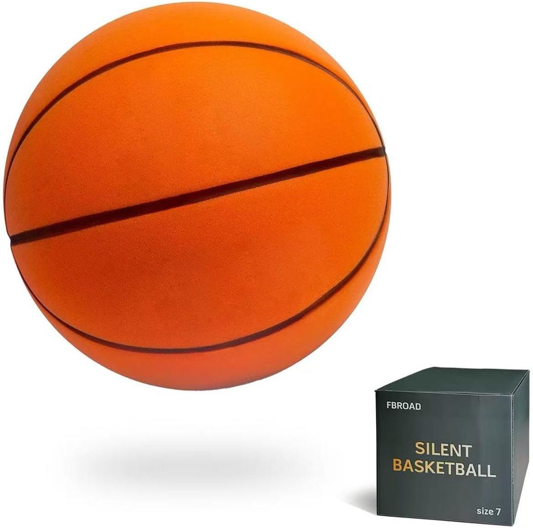 Silent Basketball Size 7 (29.5")  2025 Upgrade Noiseless Indoor Basketball for Quiet Dribbling and Indoor Training, Higher Bounce Soft Foam Soundless Ball