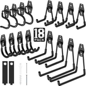 20 Pack Garage Hooks with Anti-Slip Coating,Heavy Duty Wall Mount Storage Hooks for Hanging Bike,Hose,Ladder,Yard,Garden Tools 20 Pack Garage Hooks with Anti-Slip Coating,Heavy Duty Wall Mount Storage Hooks for Hanging Bike,Hose,Ladder,Yard,Garden Tools