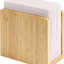 MaxGear Bamboo Napkin Holder for Tables, Wooden Freestanding Tabletop Tissue Dispenser for Kitchen, Dining Room, Party, Outdoor, Holds 5.5x5.5 or Larger Napkins for Home, Restaurant, Hotel, 1 Pack