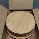 Meanplan 12 Pcs Charcuterie Board Bulk Round Wood Trays Bamboo Serving Platter with Rim Polished Wooden Vegetable Platter for Holding Fruit Bread Pizza Party Decor (13.5 Inch)