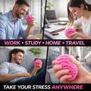 ZEXILILA Glitter Dumpling Squishy Fidget Toy, White, TPR, Slow Rising Stress Ball for Adults, Stress Relief Sensory Squeeze Toy, 1 Count (Pink)