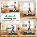 Walking Pad Treadmill, 6.2MPH Under Desk Walking Pad with 10% Incline, Treadmills for Home with Double Frame, 2.75HP Brushless Drive, 12 HIIT Programs, Remote Control, 350LBS Capacity