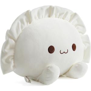 Ditucu Cute Dumpling Plush Pillow Funny Food Soup Stuffed Animal Plushies Toys Soft Hugging Gifts for Kids White 8 inch