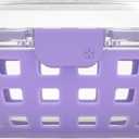 Ello Duraglass Meal Prep Container- Glass Food Storage Container with Silicone Sleeve and Airtight BPA-Free Plastic Lid, Dishwasher, Microwave, and Freezer Safe (5.5 cup, 5 Cup Lilac)