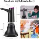 5 Gallon Water Pump, Water Dispenser for 5 Gallon Bottle, USB-C Rechargeable Water Jug Dispenser, Portable Automatic Water Pump for Home, Black