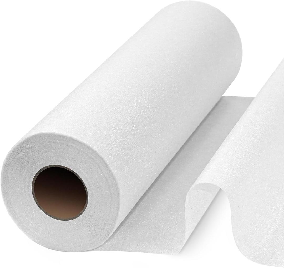 PLANTIONAL Lightweight White Iron-On Non-Woven Fusible Interfacing: 11.6" x 30yd Lightweight Non-Woven Interfacing Iron On Polyester Single-Sided Interfacing for DIY Crafts Supplies