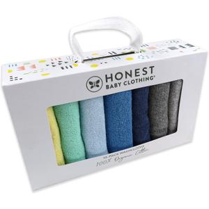 HonestBaby 10-Pack Terry Wash Cloths in Gift Box 100% Organic Cotton for Infant Baby Boys, Girls, 10-Pack Rainbow Blues, One Size HonestBaby 10-Pack Terry Wash Cloths in Gift Box 100% Organic Cotton for Infant Baby Boys, Girls, 10-Pack Rainbow Blues, One Size