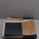 Lahome Checkered Easy Jute Carpet, 3x5 Outdoor Patio Rug Washable Rugs for Entryway Checkerboard Indoor Outdoor Living Room Classroom Carpet, Farmhouse Neutral Non Slip Black Door Mat for Bedroom