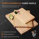 Hard Maple Wood Cutting Board for Kitchen Non Slip Feet Over Sink, 20"L x 16"W