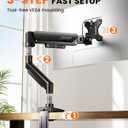 ErGear Single Monitor Arm, Fully Adjustable Monitor Mount for 1334 Inch Screens, Fast Install Computer Monitor Stand with Tool-Free VESA Mount, Cable Management, Holds 19.8 lbs, Max VESA 100x100mm