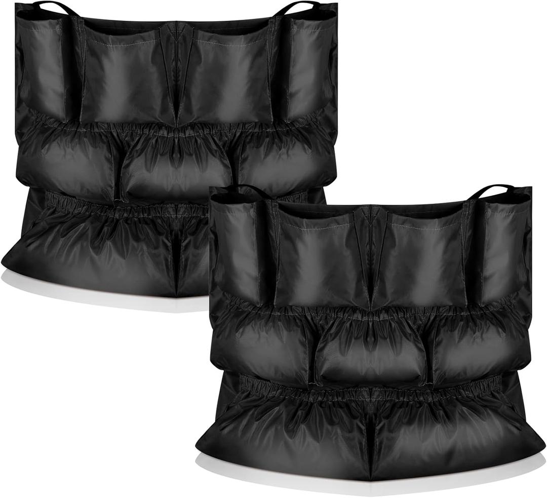 Frienda 2 Pcs Trash Can Caddy Bag Cleaning Caddy Bag for Garbage Bins Trash Holder Cart Garbage Bin Storage Organizer, Fits 32-50 Gallon Can, Janitorial Storage Cleaning Supplies (Black)