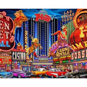 Springbok Viva Las Vegas 1000 Piece Jigsaw Puzzle for Adults- Colorful Travel Puzzle- Unique Cut Pieces - Made in USA