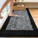 60x24 Long Bathroom Rugs Washable Non Slip, Black Bath Mat for Bathroom Floor Tub, Soft Absorbent Quick Dry Mats for Shower,Bathtub,Home Decor