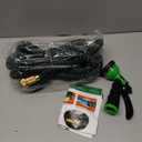 Flexi Hose with 8 Function Nozzle, 50FT - Lightweight Expandable Garden Hose, No-Kink Flexibility, 3/4 Inch Solid Brass Fittings and Double Latex Core - Black and Green