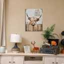 Highland Cow Wall Art - Rustic Cow Pictures, Farmhouse Bathroom Decor, Country Cattle Painting, 16x24 inch Framed Canvas Print for Office, Bedroom, Kitchen, Dining Room
