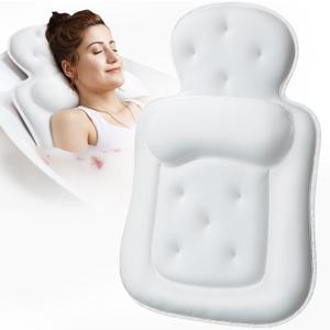 Bath Pillows for Tub, Skin Friendly Bathtub Cushion for Head and Neck with Soft 5D Mesh Fabric and 54 Non-Slip Suction Cups, Relaxing Tub Shower Accessories Spa Gifts