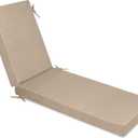 Memory Foam Outdoor Chaise Lounge Lawn Chair Cushion, 2 Pack, Beige