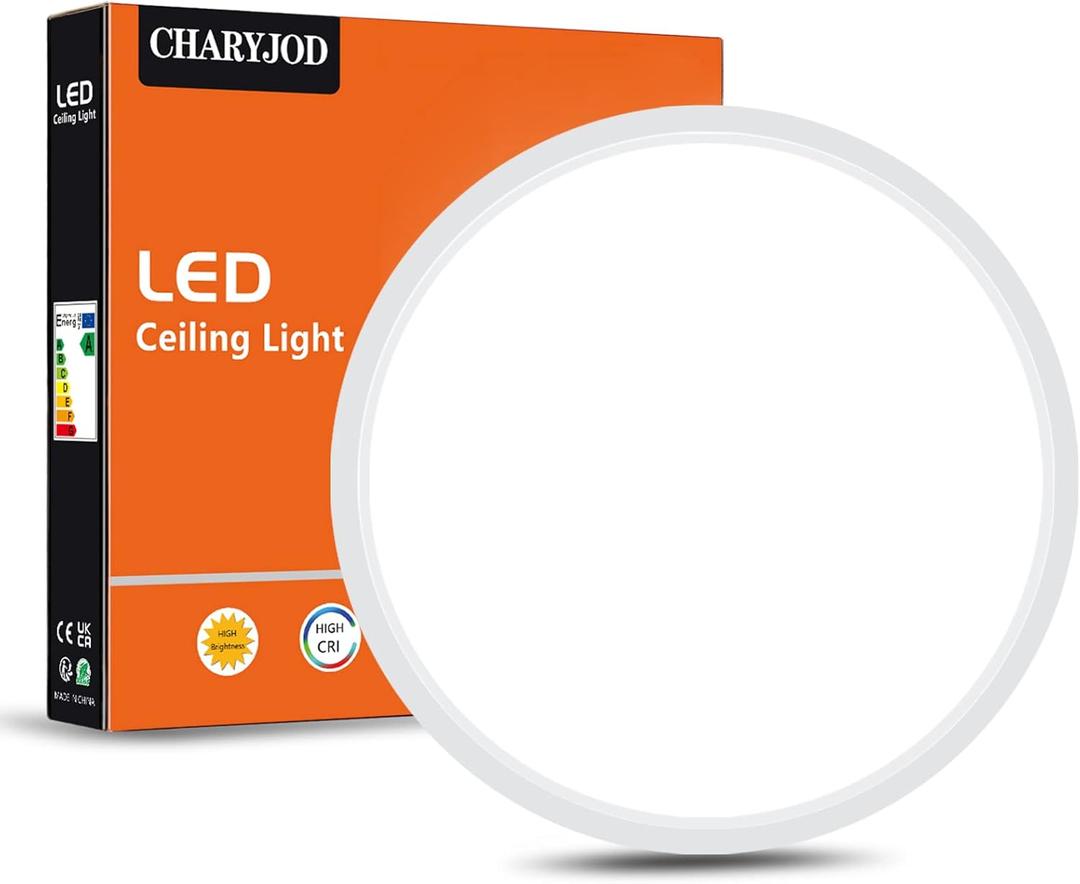 LED Flush Mount Ceiling Light Fixture, 9inch Modern LED Ceiling Light White 18W 5000K, Low Profile Slim Flat Surface Mount Ceiling Lights for Bedroom Kitchen Hallway Laundry Stairwell Basement Closet (1Pack)