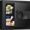 Small Safe for Home Use, Digital Security Safe Box with Combination Lock, Removable Shelf and Spare Keys, Anti-theft Steel Document Safes for Valuable, Money, 12.2" W x 7.87" D x 7.87" H (0.4 Cuft)