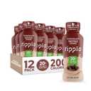 Ripple Vegan Protein Shake | Chocolate | 20g Nutritious Plant Based Pea Protein | Shelf Stable | No GMOs, Soy, Nut, Gluten, Lactose | 12 Oz, 12 Pack (EXP 10/14/26)
