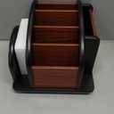 Siveit Wooden Desk Organizer, Desktop Office Supplies Storage Remote Control Caddy Holder (6-Compartment)