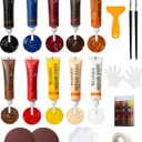Leather Repair Kit for Furniture - 10 Color Vinyl Repair Kit for Sofa/Jacket/Car Seats/Purse/Shoes/Couch - Fix Scratches/Tears/Holes/Peeling on Bonded/Pleather/Genuine