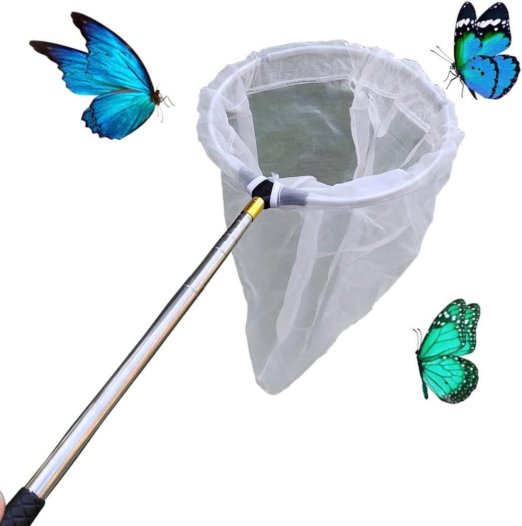 Telescopic Insect and Butterfly Net Catching Insects Bugs Fishing Nets, Stainless Steel Handle Extends from 15 Inches to 59 Inches
