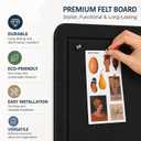Felt Bulletin Board for Wall, 48 x 36 Inch Frameless, Black