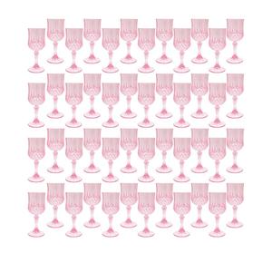 Plastic Glasses, Plastic Goblets Vintage Style Cordial Drinking Glasses for Wedding Reception, Grand Event Party Supplies (48, Pink) Plastic Glasses, Plastic Goblets Vintage Style Cordial Drinking Glasses for Wedding Reception, Grand Event Party Supplies (48, Pink)