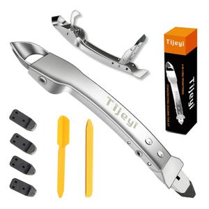 Caulking Tool Kit Stainless Steel Grout Removal Tool,4 in 1 Tile Caulk Remover Tool,Silicone Scraper Caulk Finishing Tools for Kitchen Bathroom Floor Sealant Caulk Window Sink Joint