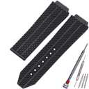 25mm x 19mm Big Bang Rubber Strap Compatible with Hublot Big Bang Silicone Diamond grain texture Replacement Watch Band