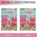 3 x Hzppyz Happy Easter Sea Pink Chair Garden Flag Double Sided